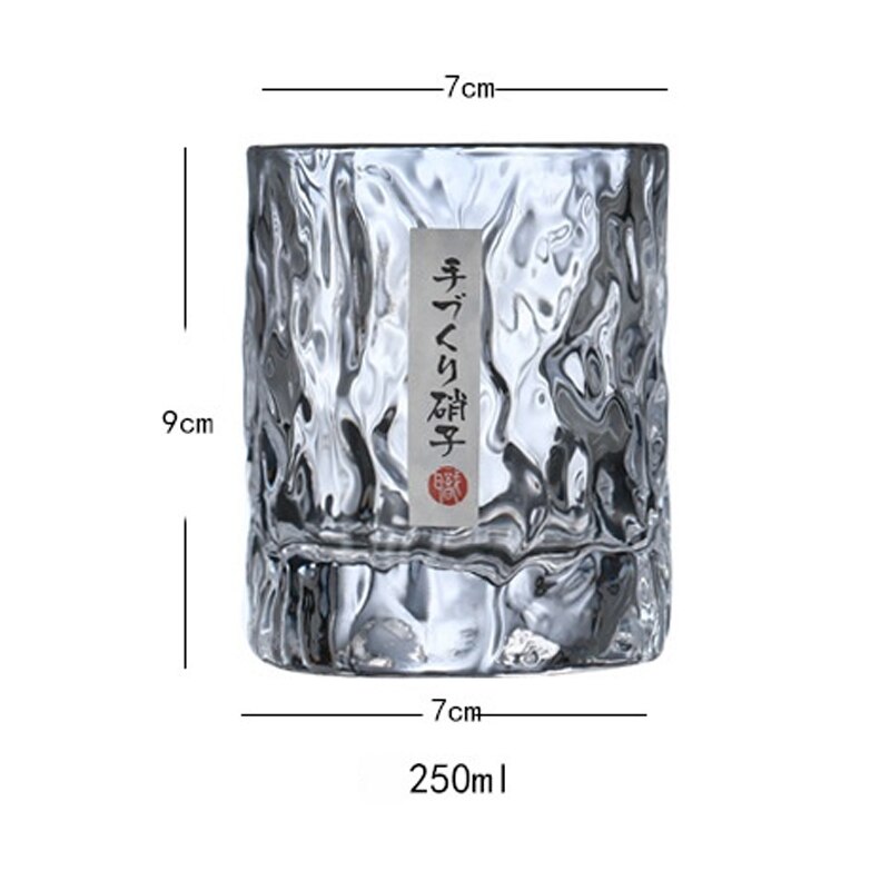 Hand-made Japanese hammered foreign wine glass whiskey glass home beer glass crystal glass cup: 250ml