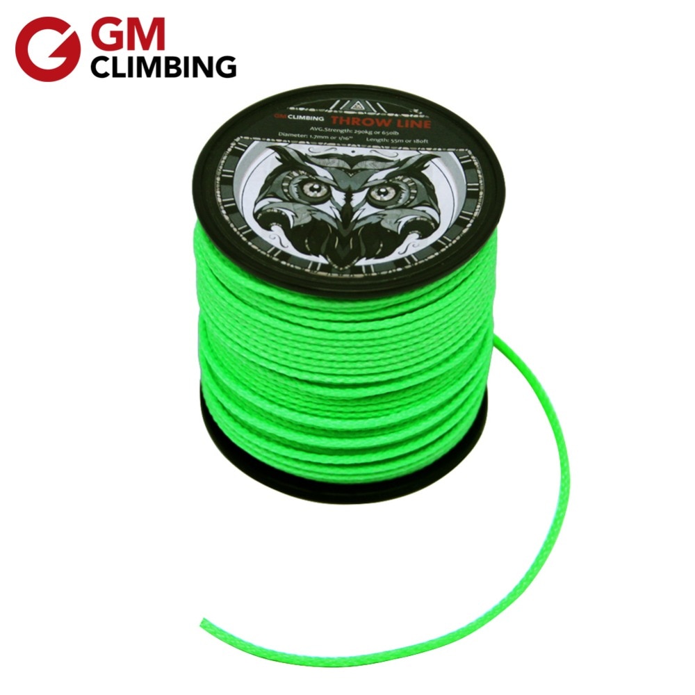 Tree Climbing Rope 180ft / 650lb Arborist Throw Line 1.7mm High Strength UHMWPE Tree Climbing Equipment Backpacking Hiking Cord