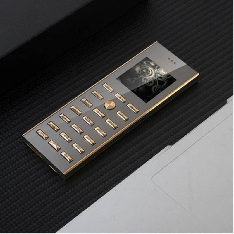 Luxury celulares Dual Sim BT Dial mini card metal body key cell phone GSM senior Bar RussianV02