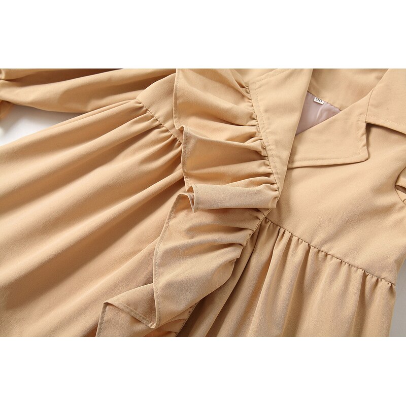 Humor Bär Mädchen Windjacke Jacke Mantel Neue Herbst Winter Feste Farbe Lange Hülse Laepl Kragen Rüsche Kleinkind freundlicher Clothin