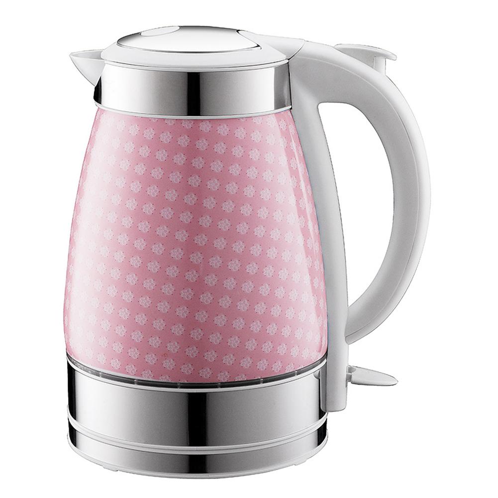 Ceramic Electric Kettle Automatic Power-off Dry-burning Prevention 1.7L Electric Kettle Tea Kettle: Pink
