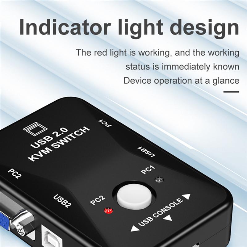 Manual Vga Switcher 2 Poort Vga Video Switch Box Usb Switch Box Duurzaam Converter Met Toetsenbord Muis Voor Kvm Lcd pc Video Comput
