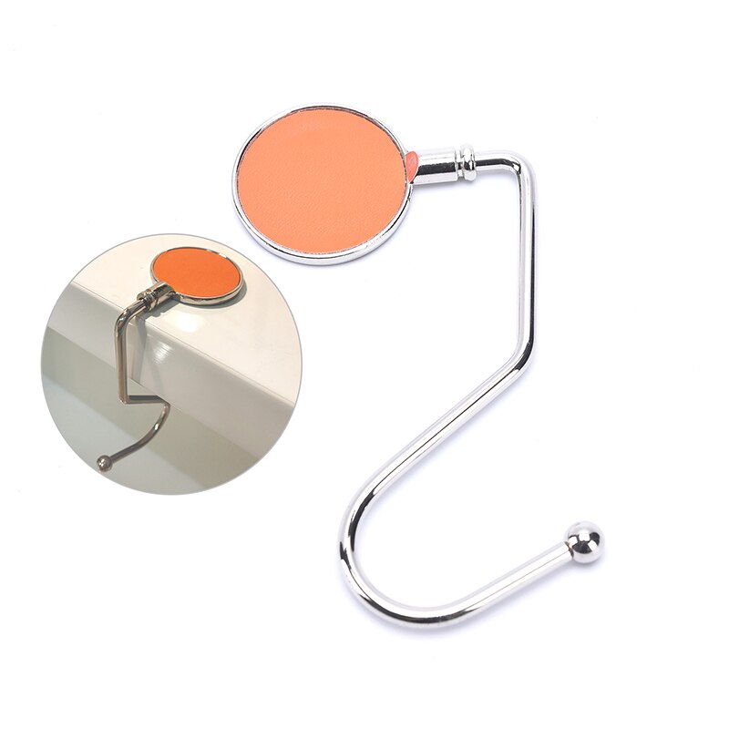 Foldable Hanging Desk Hook Write Name Large Load-bearing Table Side Hook Metal Portable Hanging Bag Hook Purse Handbag Hanger: Orange