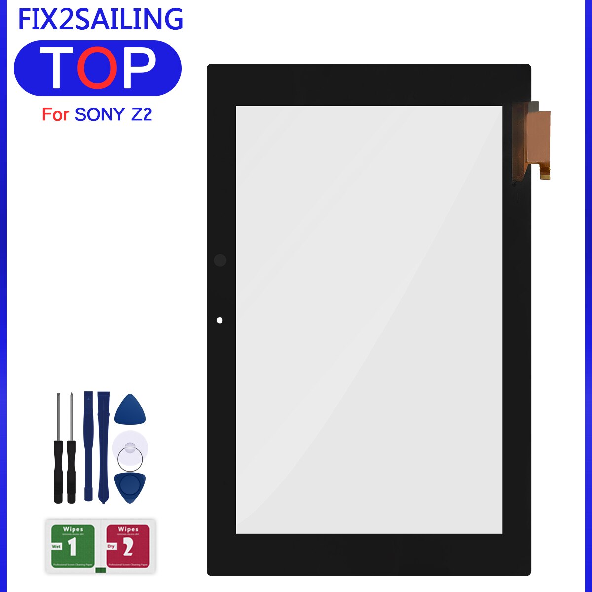 Ekran dotykowy Panel szkło Digitizer czujnik dla Sony Xperia Tablet Z2 SGP511 SGP512 SGP521 SGP 541 10.1 &quot;krótki kabel