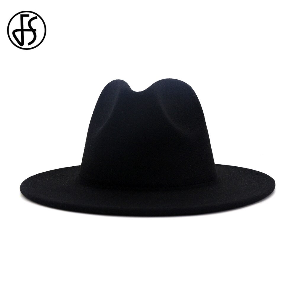 Sombreros de lana de fieltro para hombre y mujer, almazuela roja Rosa interior negra exterior, sombrero de Jazz, sombreros Fedora de ala ancha, gorra Trilby para en Panamá, 60CM
