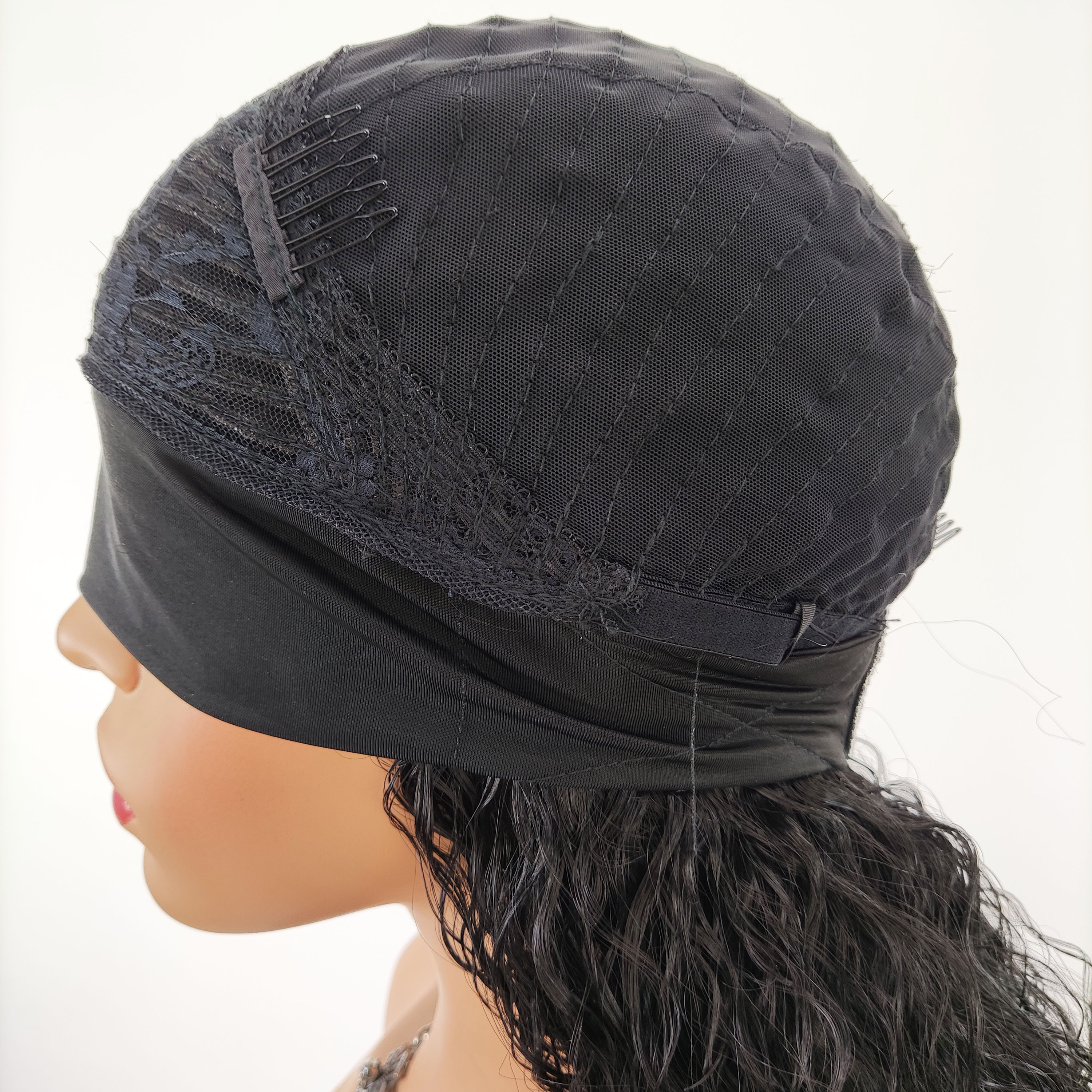 Loose Curly Synthetic Hair Wigs Long Black Curly Headband Wig Glueless Hair Wigs For Women 200% Fiber Hair Scarf Wig