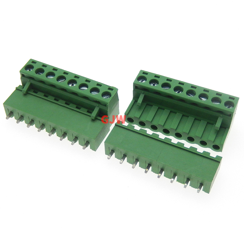 10Pcs Pitch 5.08mm Screw Plug-in PCB Terminal Block 2EDGK 2EDGVC 2P 3P 4P Straight Pin Male/Female Pluggable Connector: Brown