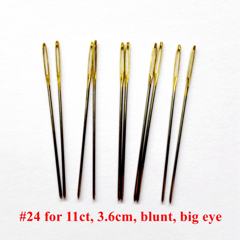 20pcs/lot #24 Needles for aida 11ct fabric cross stitch 3.6cm big eye blunt Craft sewing embroidery Tool DIY needlework set