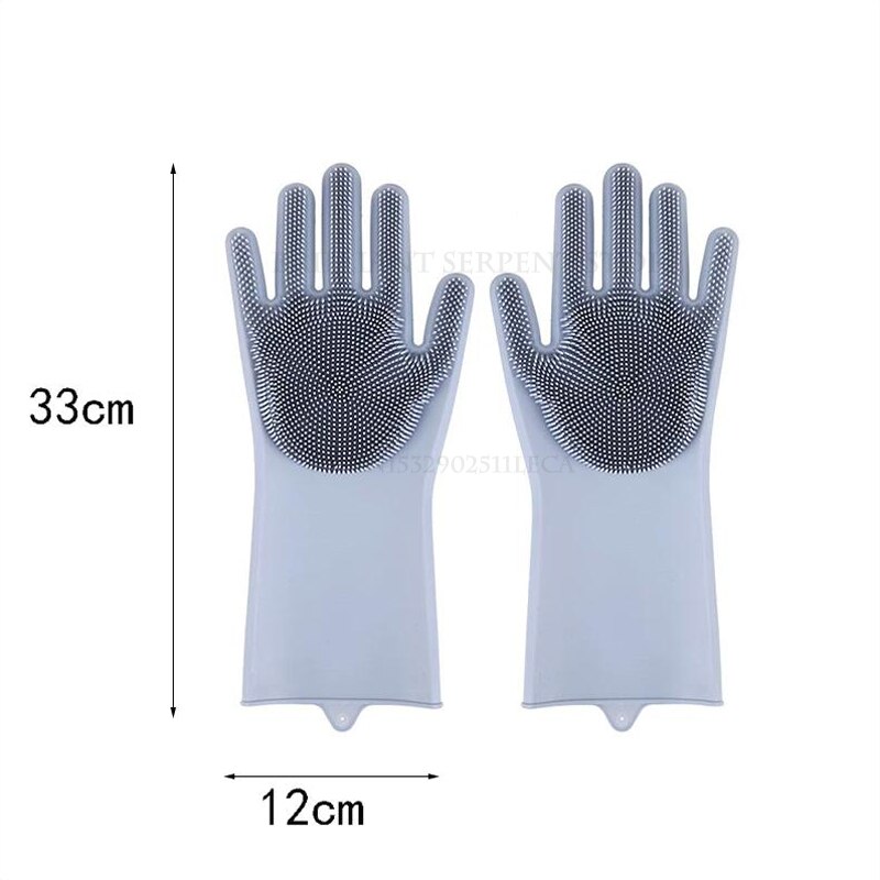 Esponja de silicona mágica para lavar platos, goma para fregar platos, guantes de lavado, limpieza de cocina para el hogar, 1 par