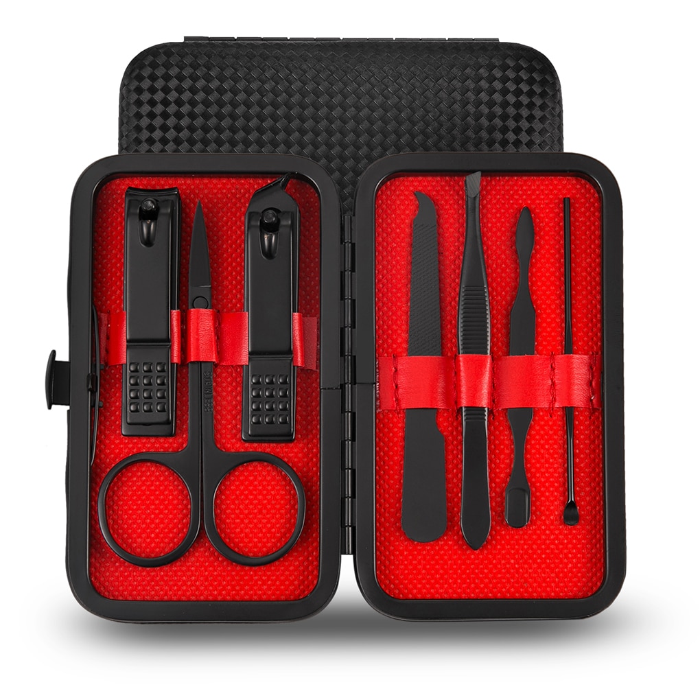 7 pièces manucure coupe-ongles pédicure ensemble Portable voyage hygiène Kit en acier inoxydable coupe-ongles ensemble d'outils en acier inoxydable