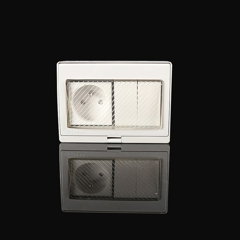 Atlectric IP55 FR Standard Waterproof Dust-proof Outdoor External Wall Power Socket Switch Outlet Weatherproof Socket: 1 Socket 2 Switch