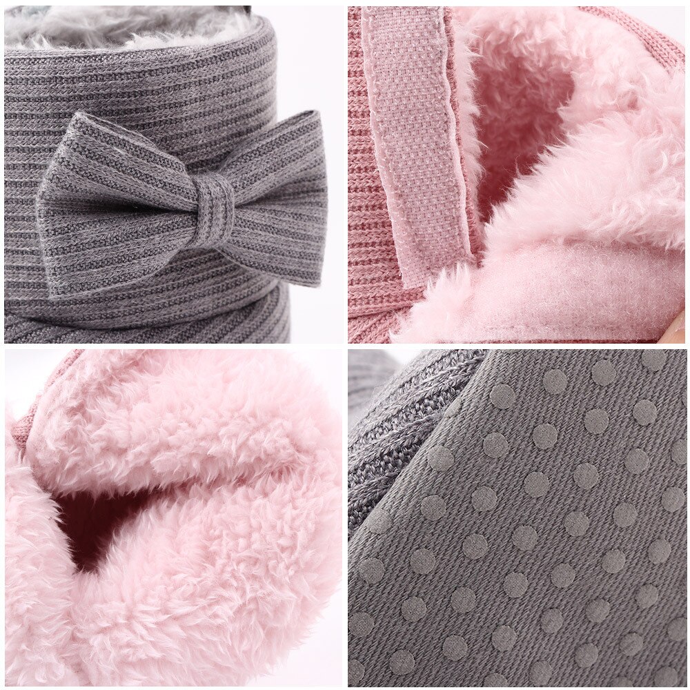TongYouYuan Winter met boog Sneeuw Baby laarzen breien Crib Bebe Jongens Meisjes Super Warm Houden Baby Peuter laarzen