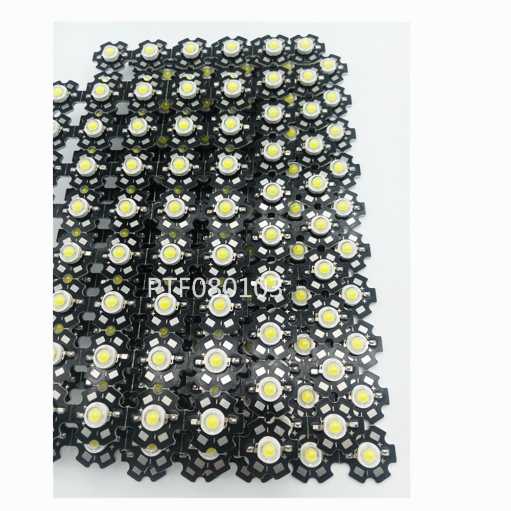 1w 3w high power Cool White 6000-6500k LED Bulb Light Lamp With 20mm star pcb