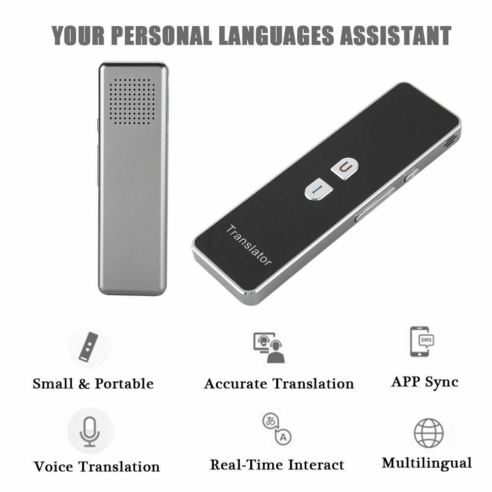 Bluetooth T8 Translation 40+ Languages Smart Instant Voice Portable Pocket Device Speech Travel Business Intelligent Translator