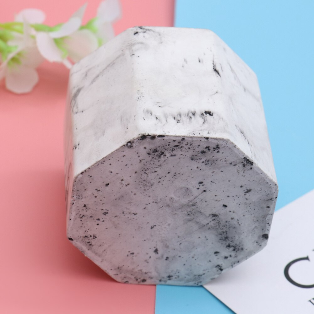 1pc Candle Cup Marbling Pattern Eight Angle Candle Cups Decorative for Home