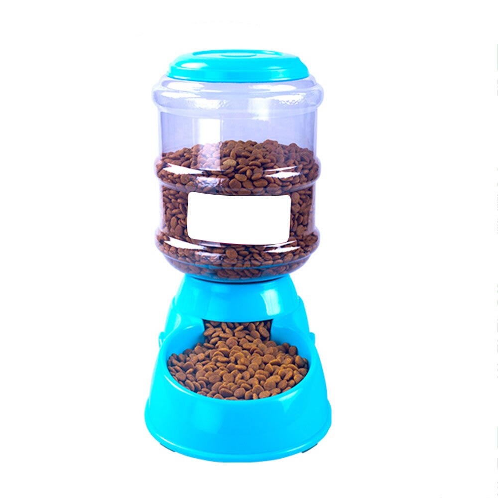 3.5L Animal Pet Food Container Plastic Pet Drinkers Cat Dog Automatic Feeder Drinking Water Bowl For Pets Dog Automatic Drinkers: Blue
