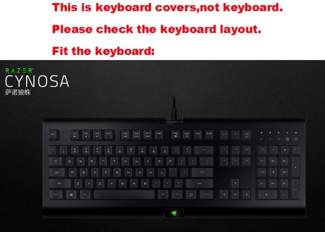 Transparent Clear Silicone Keyboard Cover protector For Razer Cynosa Chroma Wired Keyboard