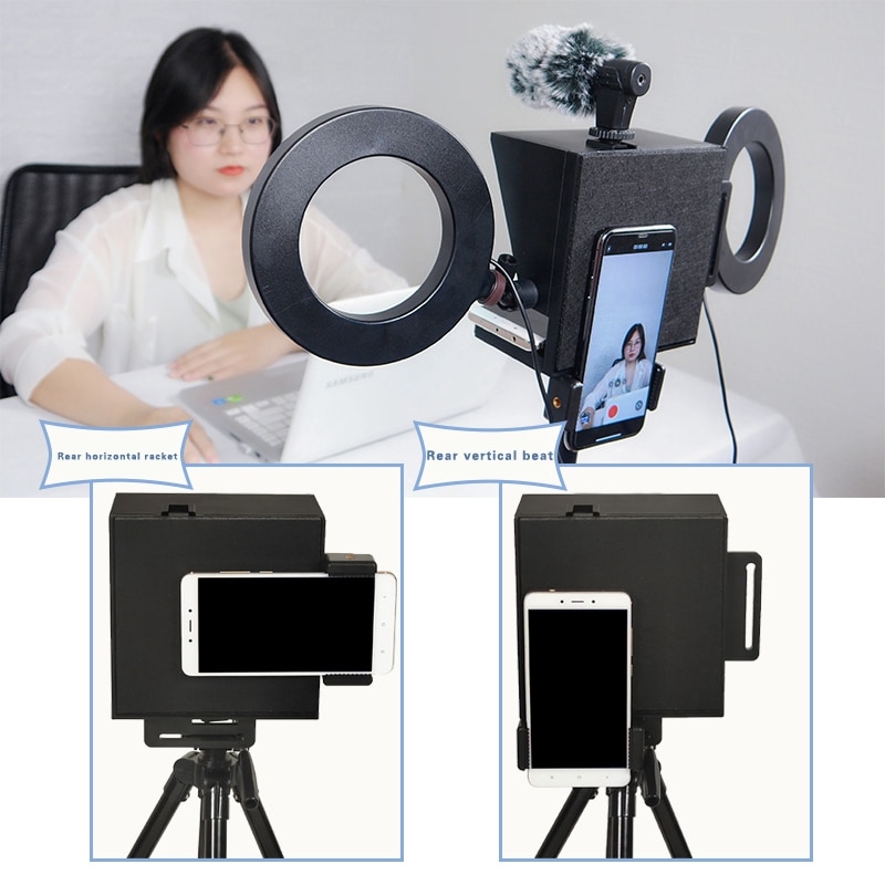 Live Inscription Device Portable Mini Teleprompter Mobile For Cellphone Prompter For News Live Speech for DSLR Cameras