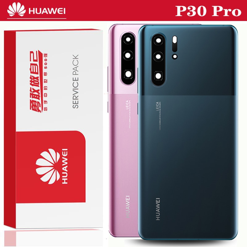 Originale Parti di Riparazione dell'alloggiamento Della Parte Posteriore per HUAWEI P30 pro Della Copertura Posteriore Della Batteria di Vetro con la Macchina Fotografica lente adesivo etichetta