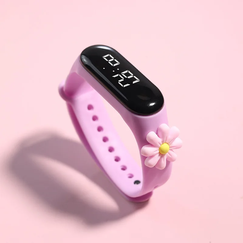 Reloj Digital de para niños, relojes deportivos de silicona, relojes electrónicos para niñas, reloj de pulsera Led de dibujos animados para niños: Café
