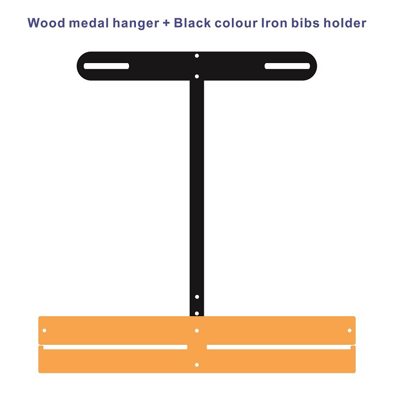 Marathon Number Bib and Medal Hanger: 1 Bar Wood and T