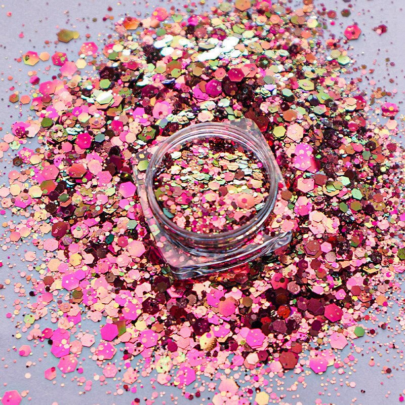 Chameleon Aurora Hexagon Glitter Bling Bling Filling for Resin Craft Festive Jewelry Tools UV Resin Iridescent 20ml: 01