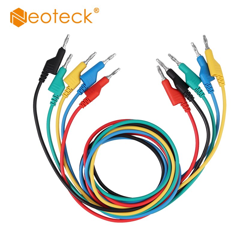 Neoteck 5 Pcs Koper Test Lead Set 4Mm Stapelbare Banana Plug Test Kabel Banana Banana Plug Test Lead set 1000V/15A