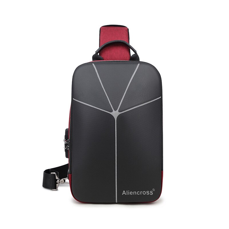 Multifunction Crossbody Bag for Men Anti-theft Shoulder Messenger Bags Male Waterproof Short Trip Chest Bag Pack: red