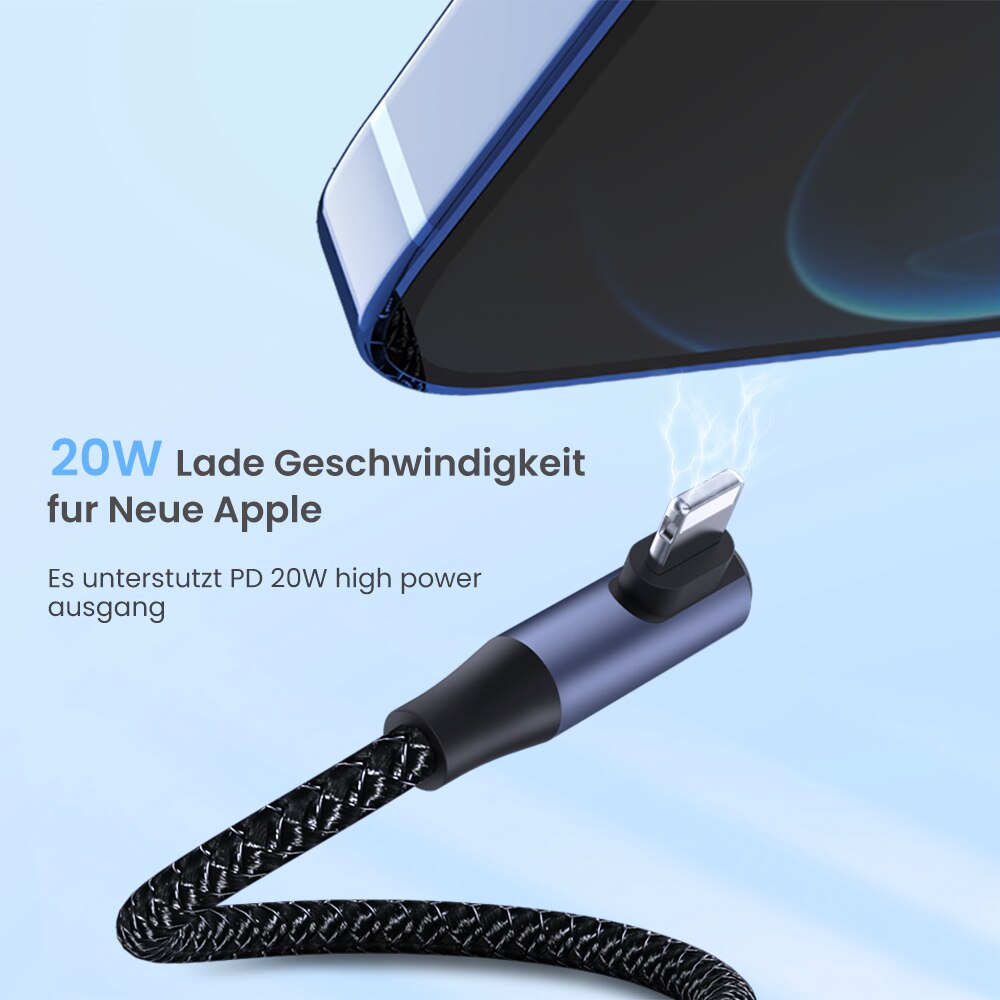 Pd 20W Dubbele Elleboog Usb Kabel Voor Iphone 13 12 Mini 11 Pro Max Snel Opladen Usb Type C kabel Lading Data Snoer Voor Macbook