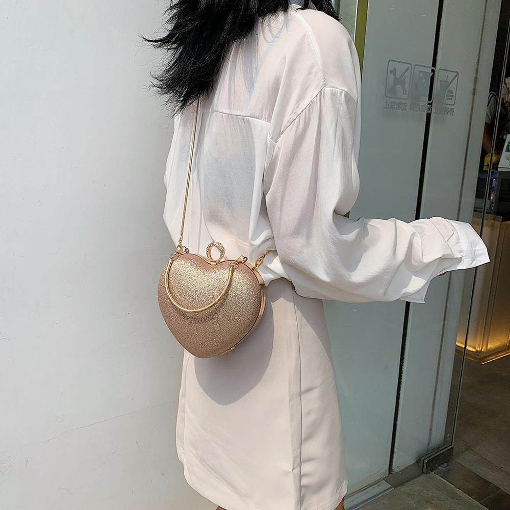 Dames dames meisjes hart bling schouderketting hart portemonnee dames crossbody mini kleine handtas tassen roze