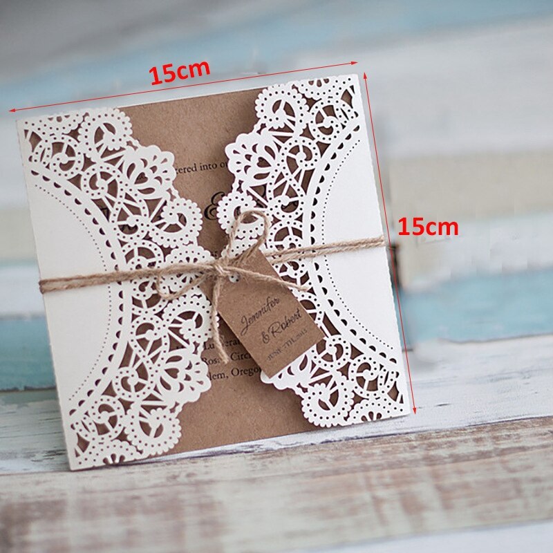Kleine Kaart Custom Print Bruiloft Wenskaart Wit Print Uitnodiging Uitnodigingskaart