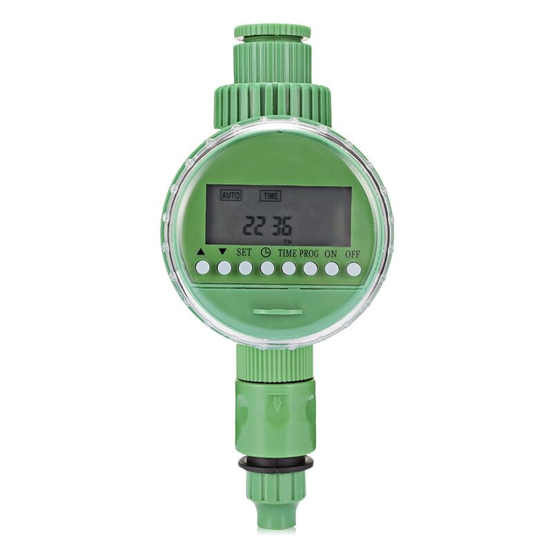 25m DIY Micro Drip Irrigation System Plant Self Automatic Watering Timer Garden Hose Kits With Adjustable Dripper: Light Green Timer