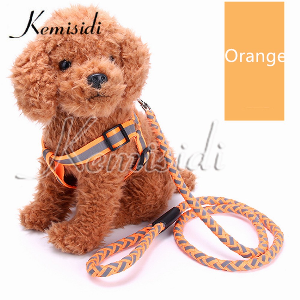 Kemisidi Reflecterende Knit Trekkabel Duurzaam Voor Huisdieren Hond Keten Borstband Supplies S, m, L Maat