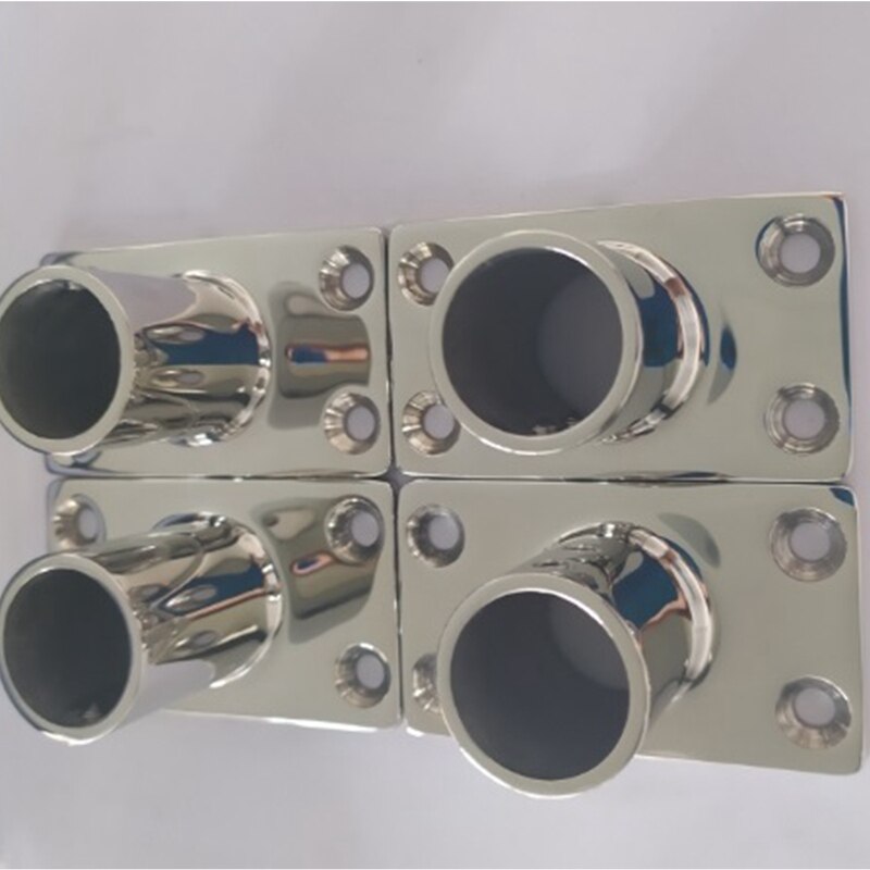 4X 316 Stainless Steel Boat Deck Hand Rail Fitting Rectangular Base 90 Degree for 22mm Tube Boat Deck Handrail Fitting