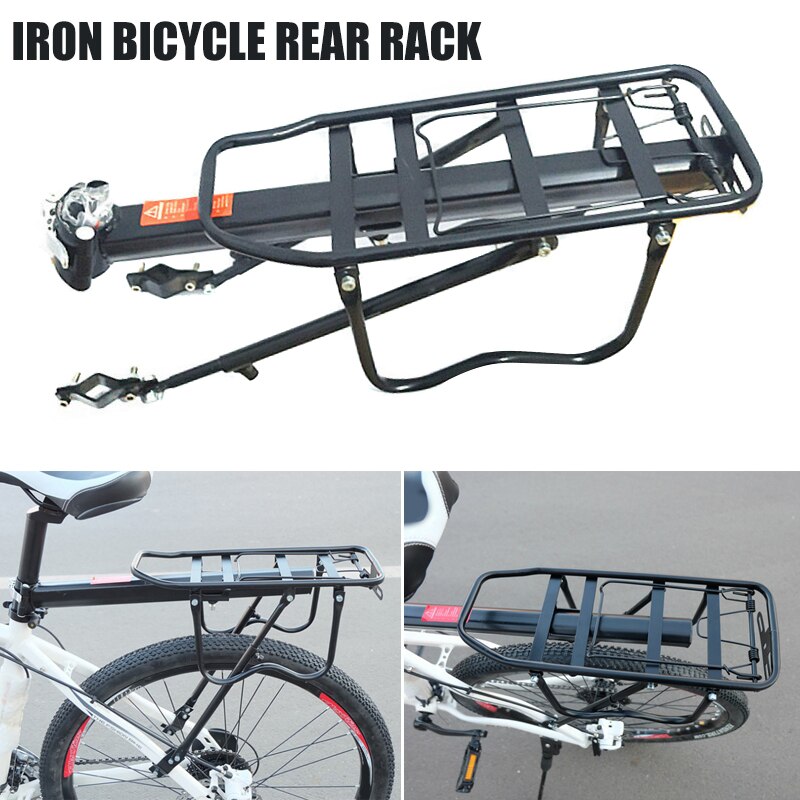 Rear Bike Rack Iron Bicycle Carrier Quick Release Adjustable Easy to Install Durability