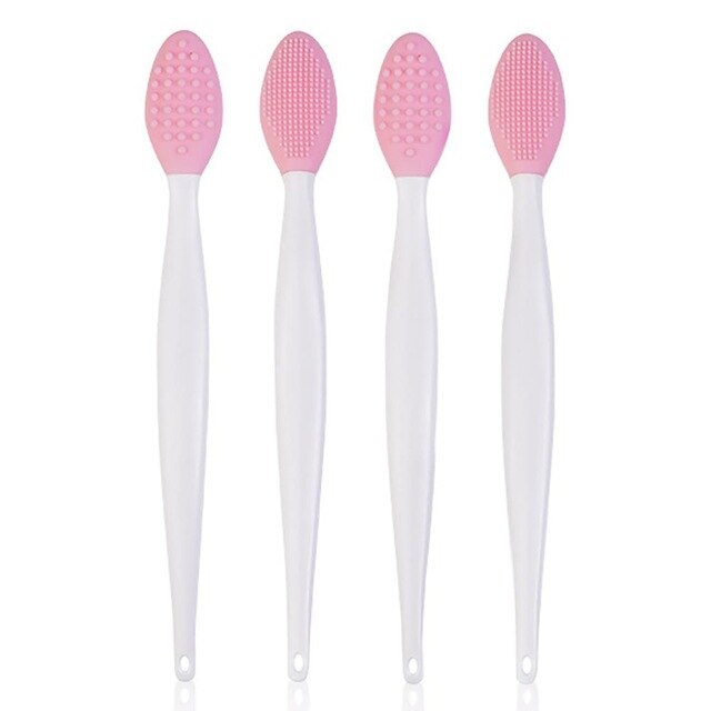 20Pcs Exfoliërende Lip Borstel Neus Borstel Dubbele Kant Zacht Siliconen Lip Scrub Tool & Neus Meeëter Verwijder Borstel: pink