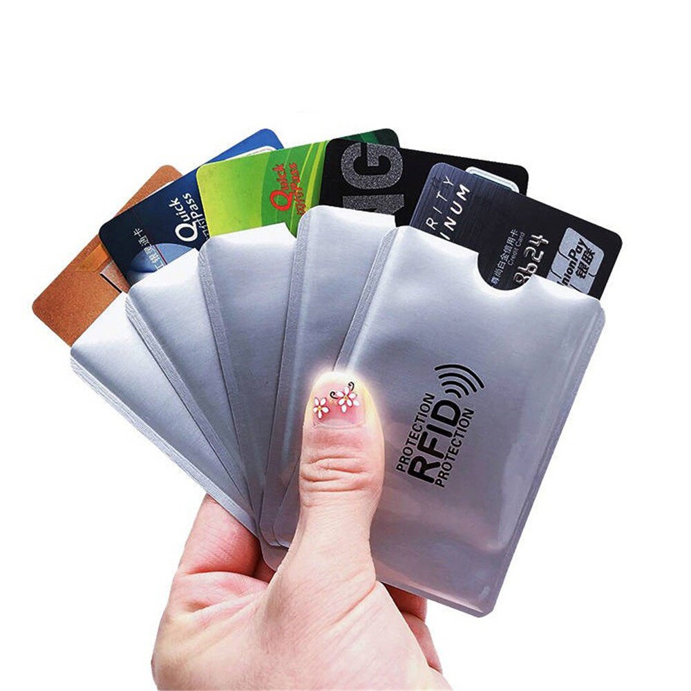 10Pcs RFID Shielded Sleeve Card Protector Debit Credit Contactless NFC Security Card Prevent Unauthorized Scanning Card Supplies