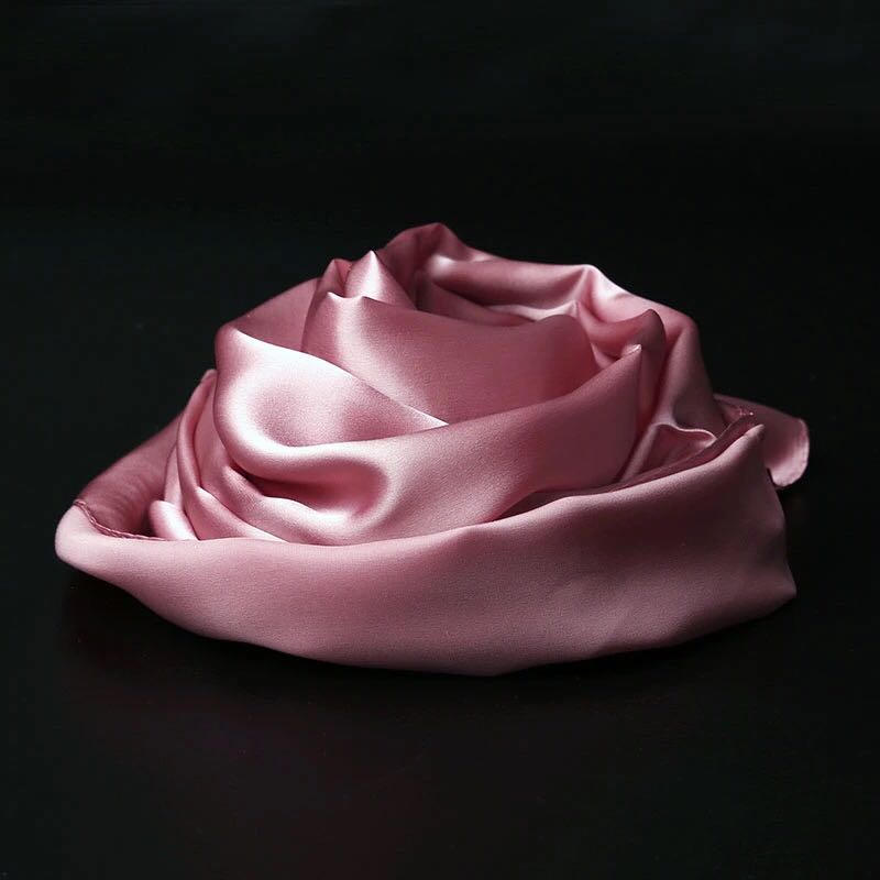 Zijden sjaal dames luxe merk satijn dik zacht effen kleur lange hoofd hijab femme natuurlijke zijden sjaal dames: Kleur 06
