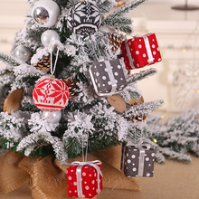 6 stuks/zak Kerst Speelgoed Stof Wrap Ball Hanger Kerst Speelgoed Xmas Tree Nieuwjaar Decor Navidad # CL3