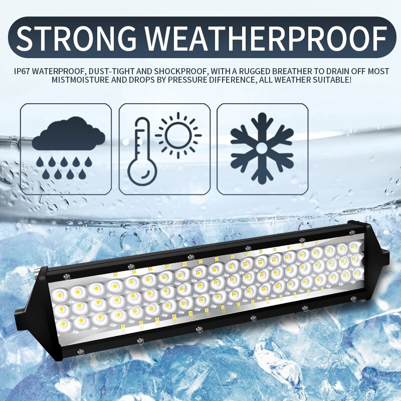 12 Inch Led Bar 264W 6000K 2640OLM Led Verlichting Bar Rijden Offroad Boot Auto Tractor Truck 4X4 suv Atv Zonder Bedrading Kits Auto