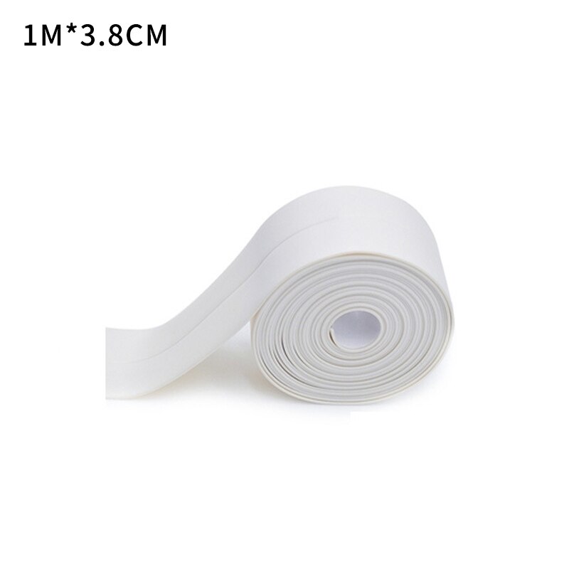 Rubber Waterproof Sealing Strip Sealant Tape Mildew Resistant Self Adhesive Toilet Gap Corner Line Sticker For Kitchen Bathroom: white  1.0x3.8cm