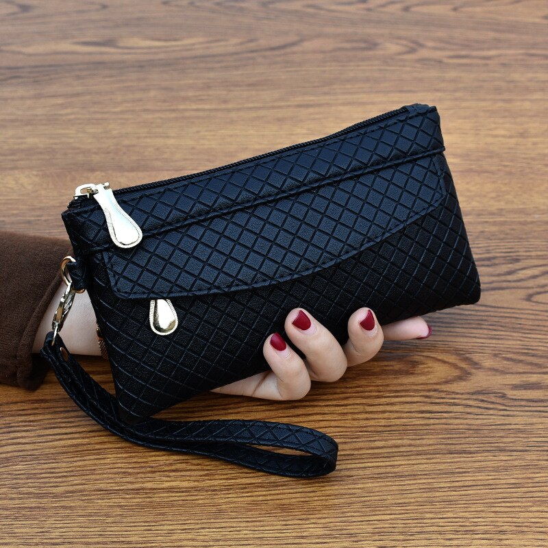 Women's Clutch Bag Spring Simple Women's Clutch Bag Korean Embossed Plaid Small Bag Shopping Middle-aged Coin Purse