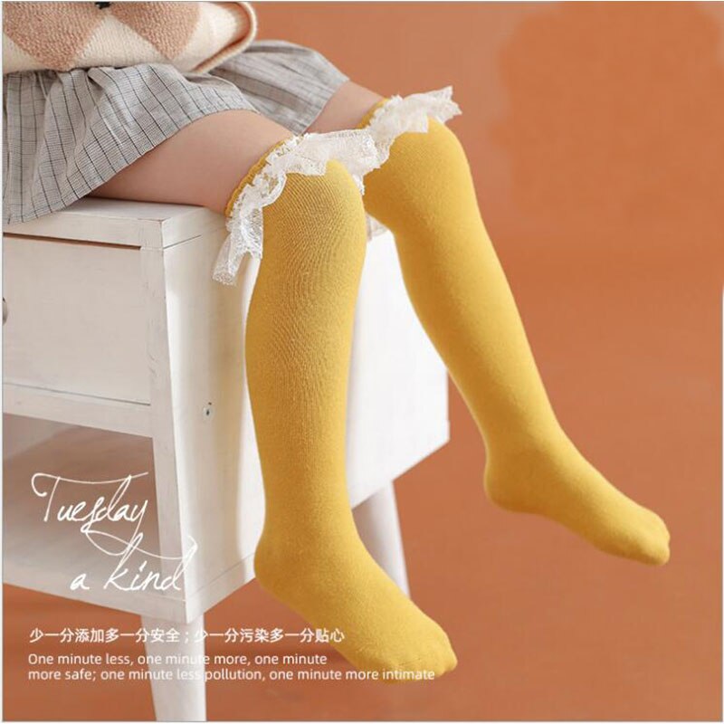 calcetines de niñas bebé largo Calcetines niños de la longitud de la rodilla de algodón suave bebé NIÑOS Calcetines de 1-6 años hasta la rodilla Calcetines