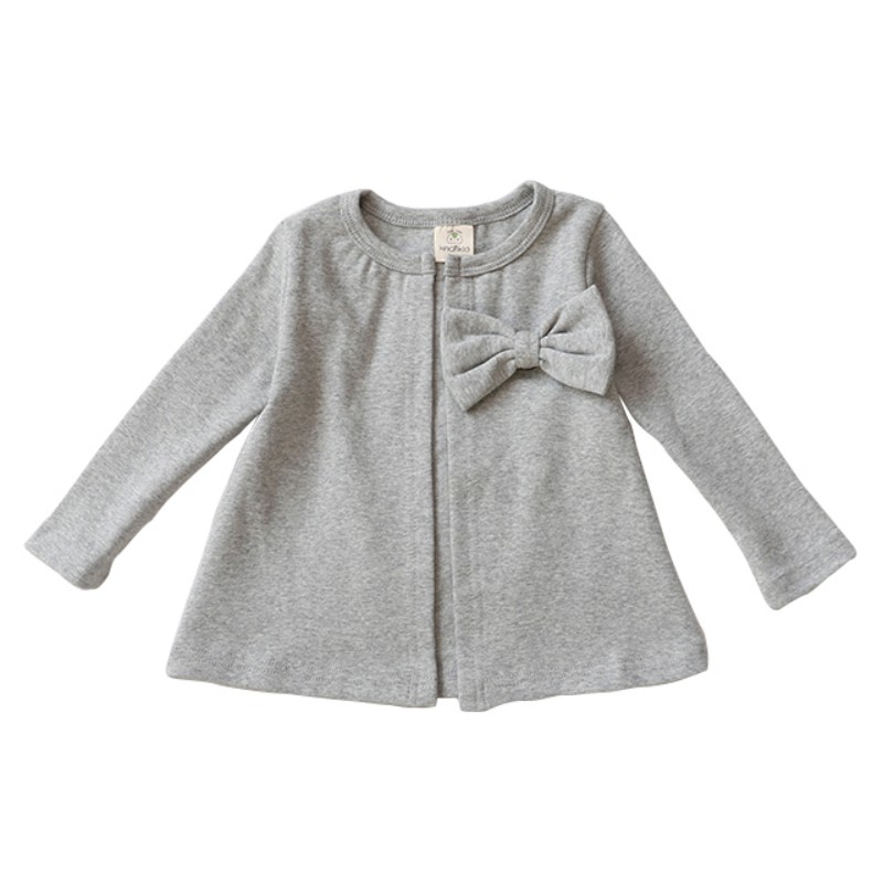 Children Jackets Autumn Winter Baby Little Bow Child Coat Girl Outerwear Jackets For Girls Bow Girl Clothes 0-3T: Gray / XS