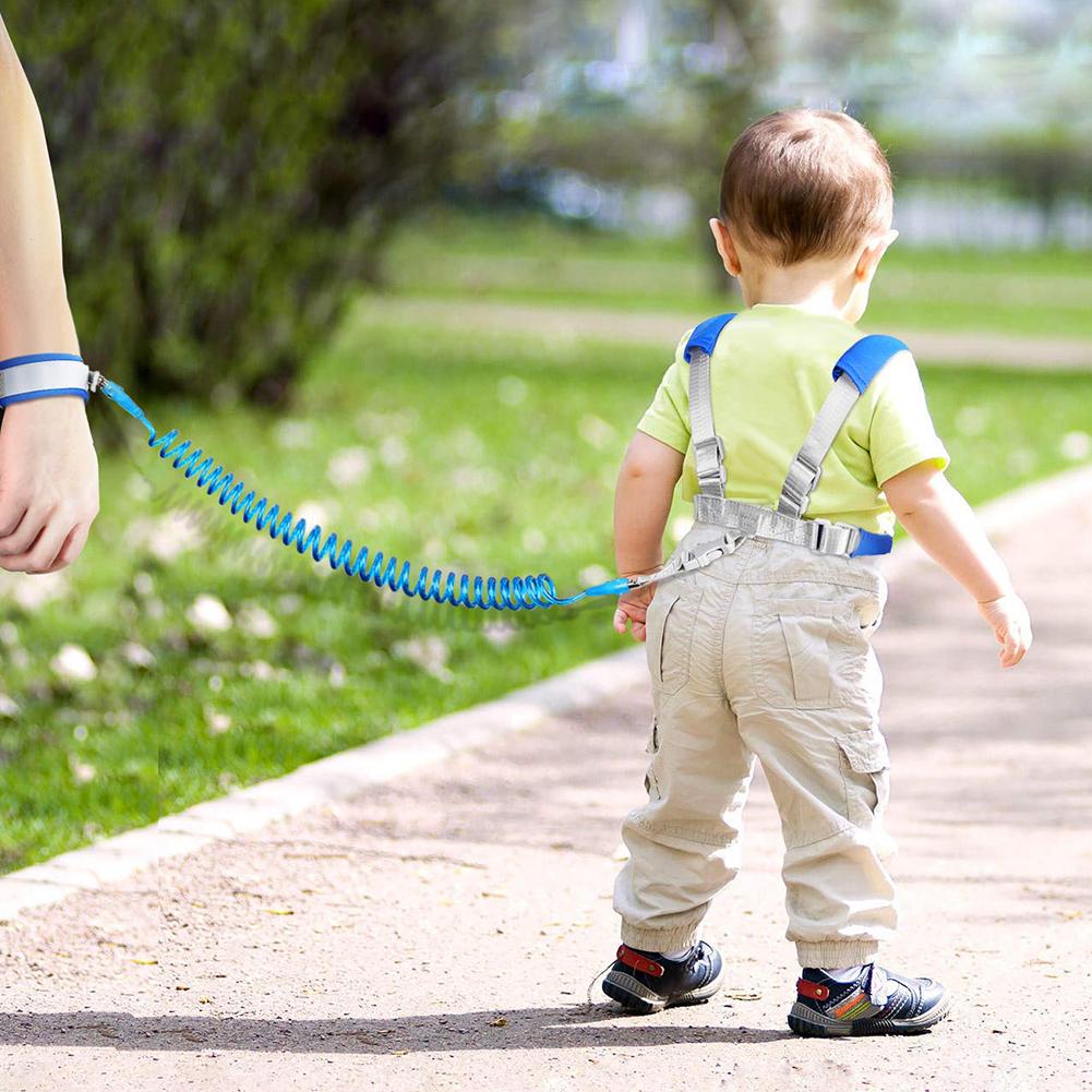 1.5m ajustável crianças cinto de segurança arnês de pulso criança trela anti-lost link crianças andando assistente bebê walker pulseira