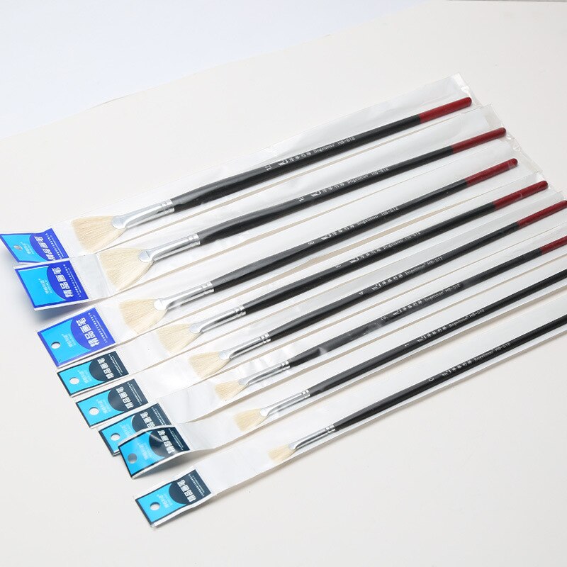1pc ART Paint Brush Single inferior smooth double-color handle bristle pig hair brush tail Acrylic Oil painting brush