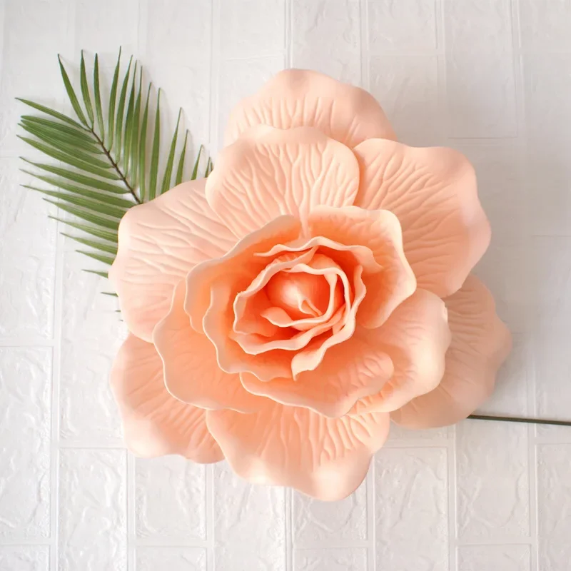 Grote Bruiloft Decoratie Rose Pe Foam Bloem Achtergrond Muur 3d Grote Bloem Simulatie Platte Bodem Rose Kunstbloem: Chocolade