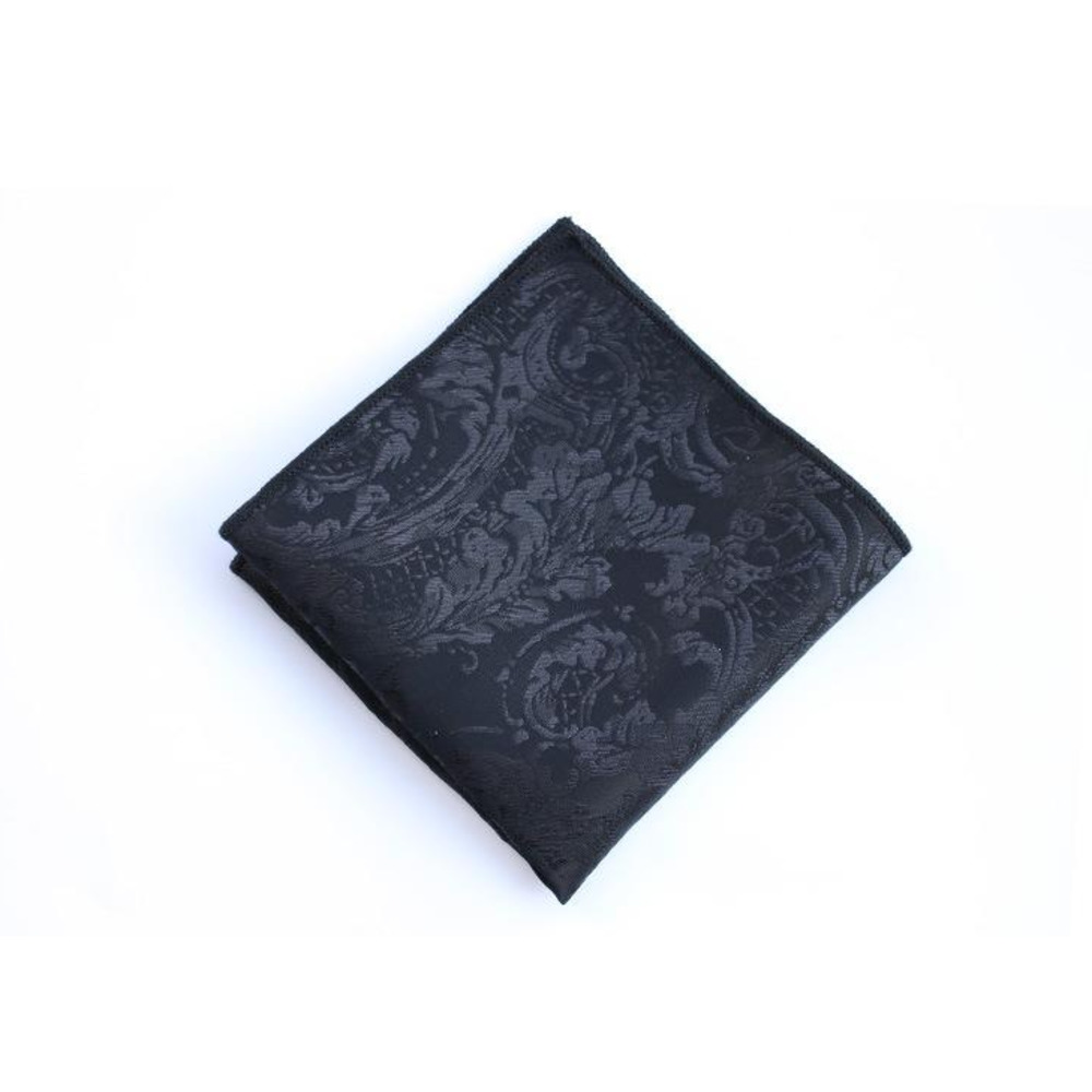 Klassisk sort lommeklud trendy britisk stil polyester paisley lommetørklæde formelt kjole brysttørklæde herrejakkesæt lommehåndklæde