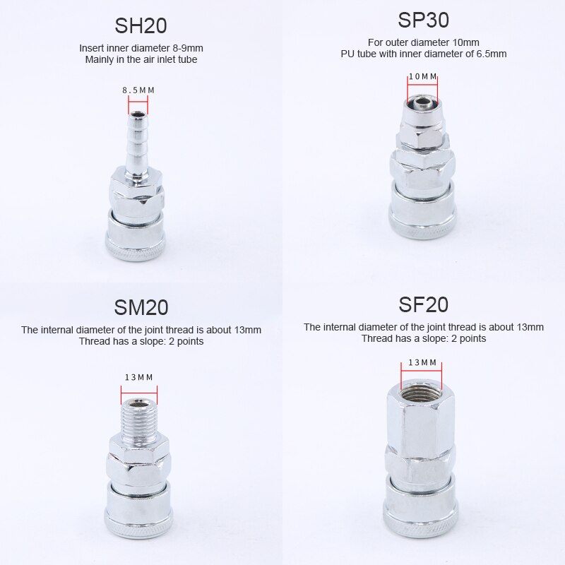 Pneumatic fittings Air Compressor Hose Quick Coupler Plug Socket Connector SP20,PP20,SM20,PM20,SH20,PH20,SF20,PF20