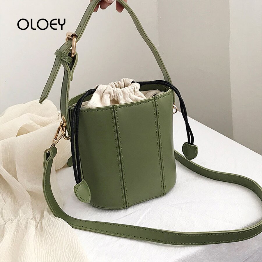 Bolsa de ombro feminina, bolsa de ombro com cordão, transversal, bolsa de mensageiro, de couro para mulheres